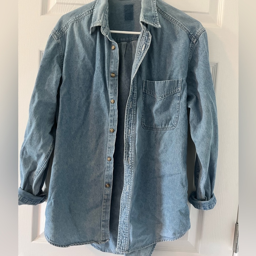 Blue Button Down Shirt with Pocket